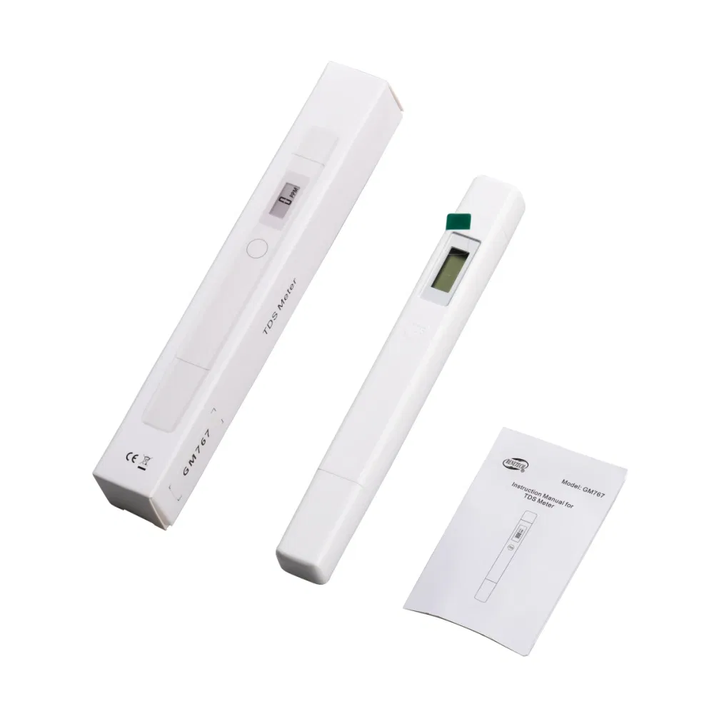 TDS Meter GM767 with technical specifications visible