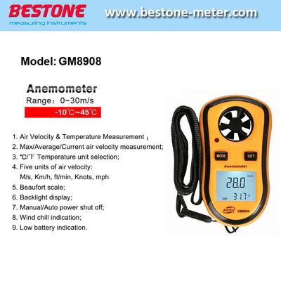 comprar Anemômetro de vento manual GM8908 Anemômetro digital Fabricação em linha