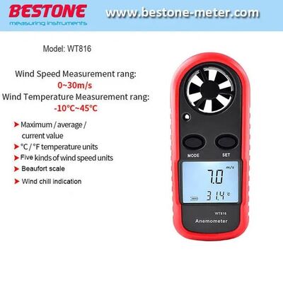 comprar Anemômetro Digital Portátil Wt816 com Temperatura Fabricação em linha