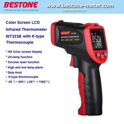 Buy Digital Circular Laser Infrared Thermometer with HD Color Display K Type Thermocouple online manufacture