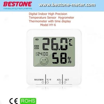 comprar Sensor de temperatura digital de alta precisão para interiores Higrômetro termômetro com exibição do tempo Fabricação em linha