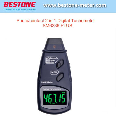 comprar Tacómetro digital fotoeléctrico de contacto Sm6236 Plus 2 en 1 medidor de velocidad RPM fabricación en línea