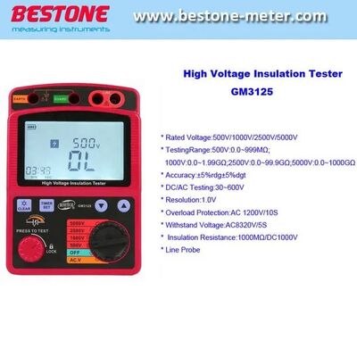 acheter Testeur de résistance d'isolement haute tension 5000V Ohmmètre numérique fabrication en ligne