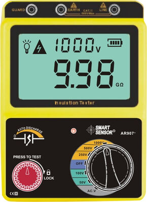 Buy Digital Voltage Insulation Tester AR907+ Rated Voltage 50V 100V 250V  500V 1000V online manufacture