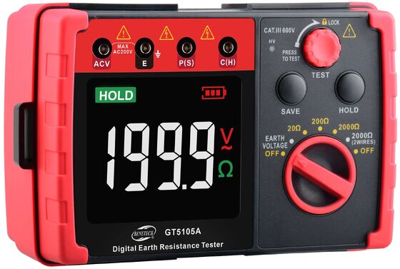 acheter Testeur de résistance de terre numérique GT5105A 400V Protection contre les surcharges avec puce MCU intelligente fabrication en ligne