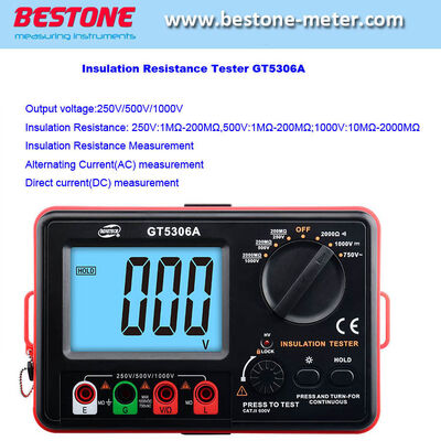 Buy Gt5306A Digital Ohm Meter High Tension Megger AC Voltage Insulation Tester online manufacture