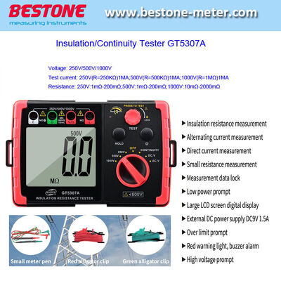 Buy Gt5307A AC Voltage Insulation Resistance Tester Digital Ohm Meter High Tension Megger online manufacture