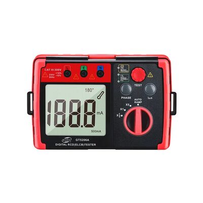 ซื้อ GT5206A เครื่องทดสอบ ELCB RCD ดิจิตอล พร้อมการทดสอบ RAMP อัตโนมัติความแม่นยําสูงและการรักษาความปลอดภัย FUSE การผลิตออนไลน์