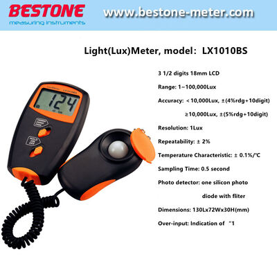 Buy 1lux~100000 Light Meter Portable Luxmeter Detect Light Intensity Lx1010BS online manufacture