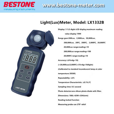 comprare Luxmetro Digitale Misuratore di Luce Digitale LX1332B per Intensità di Illuminazione a LED fabbricazione online