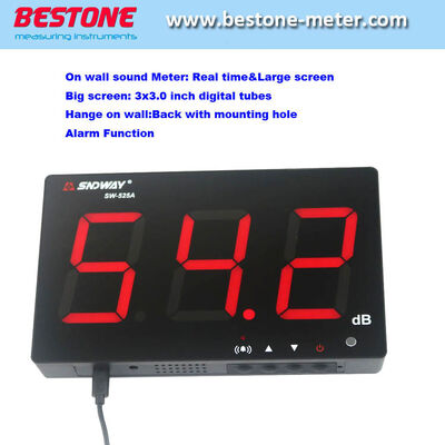 satın al Dijital Ses Seviyesi Ölçer 30 ila 130dB Büyük LCD Duvara Asılabilir Tip Desibel Gürültü Ölçer Restoran İç/Ofis/Ev İçin Sw-525A Çevrimiçi üretim