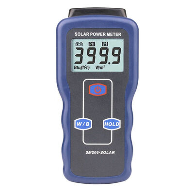 comprar SM206 Contador de energía solar con unidades seleccionables W/m2 Btu ±10W/m2 Coeficiente de temperatura ±0.38W/m2/°C fabricación en línea