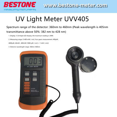 comprare Misuratore di luce UV con display LCD, radiometro UV Uvv405 da 360 nm a 460 nm fabbricazione online