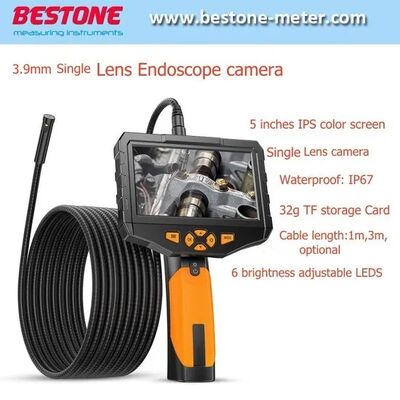 ซื้อ 5.5 มิลลิเมตร เลนส์เดียว IP67 กันน้ํา 5 นิ้ว สกรีนงู กล้องตรวจสอบ Endoscope การผลิตออนไลน์