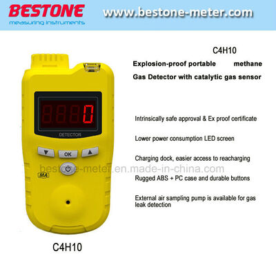 comprare Rilevatore di allarme portatile antideflagrante per gas butano C4h10 per estrazione di petrolio fabbricazione online