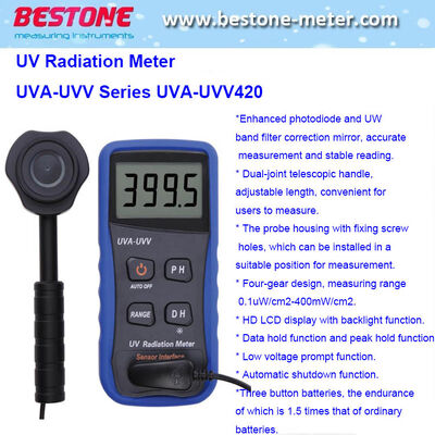Buy UV Radiation Meter UVA-Uvv Series UVA-Uvv420UVA-, Uvv365, UVA-Uvv405 online manufacture
