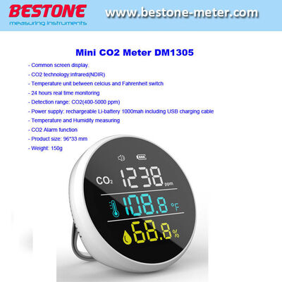 comprare Mini CO2 Meter Misuratore Qualità Aria Rilevatore CO2 Analizzatore Gas CO2 Rilevatore Anidride Carbonica Dm1305 fabbricazione online