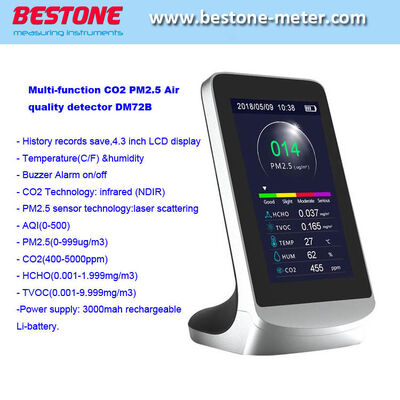 Buy Tvoc/Hcho/Pm1.0/Pm2.5/Pm10/Temperature/Humidity CO2 Carbon Dioxidemulti Air Quality Detector Dm72b online manufacture