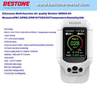 comprare Monitor multifunzione della qualità dell'aria, misura PM1.0/PM2.5/PM10/TVOC/O3/Temperatura/Umidità/AQI DM502-O3 fabbricazione online
