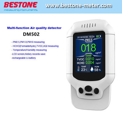 kaufen Dm502 Luftqualitätsdetektor Messgerät Monitor Pm5.2 LCD Multifunktionales Betriebssystem Pm1.0 Pm10 für Innenräume Auto Formaldehyd Hcho Tvoc on-line-Fertigung