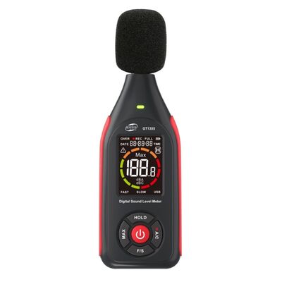 kaufen Datenaufzeichnung Schallpegelmesser GT1355 GT1355A GT1355B mit Farbdisplay und Dreifarben-Lichtalarm Online-Herstellung