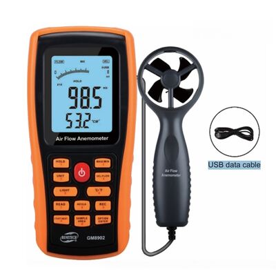 comprar GM8902, GM8902+ Anemômetro Digital com Display LCD Retroiluminado Faixa de Fluxo de Ar de 0-999900m³/min e Haste de Arrasto Retrátil Fabricação em linha