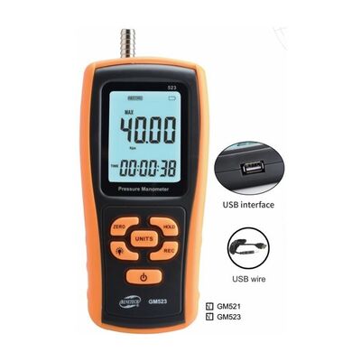 주문 GM521 GM523 디지털 압력 게이지 (11가지 선택 가능한 압력 단위, USB 데이터 내보내기, 대형 LCD 디스플레이 포함) 온라인 제조