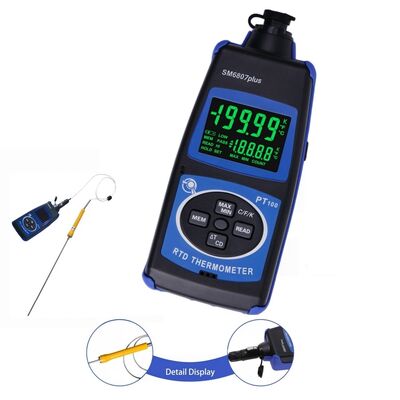 Купить SM6807PLUS Высокоточный термометр РТД с точностью 0,01°C и широким диапазоном температур от -100°C до 300°C и записью данных на 84 группы Производство в сети