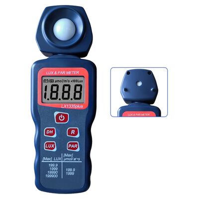 Comprar LX1335plus Lux & Par Meter con rango de 0.1 lux ~ 199900 lux y medición PAR de 0.1-1999 µmol/m²*s con sonda giratoria Fabricación en línea