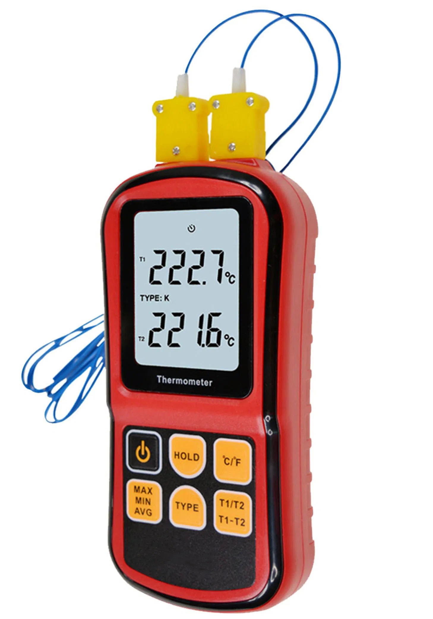 Dual-Channel Digital Thermometer with LCD Backlight